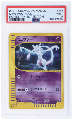 2001 Pokemon Expedition Japanese Mewtwo 1st Edition Holo #118 PSA 9 - Image 1