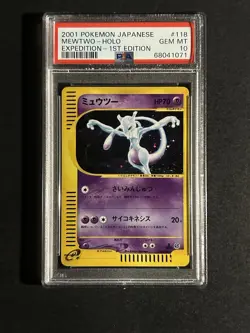 2001 POKEMON JAPANESE MEWTWO - HOLO EXPEDITION - 1ST EDITION PSA 10 - GEM MT - Image 1