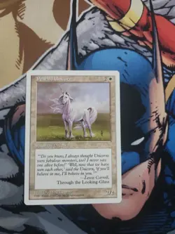 Magic The Gathering 5TH EDITION PEARLED UNICORN white card MTG - Image 1