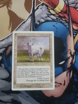 Magic The Gathering 5TH EDITION PEARLED UNICORN white card MTG - Image 2