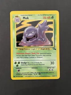 Pokemon TCG Muk 13/62 Fossil Holo Rare English Card Stage 1 70 HP - Image 1