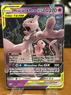 Pokemon TCG Mewtwo & Mew GX Full Art Holo Card 71/236 - Image 1