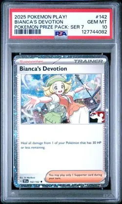 Bianca's Devotion 142 Pokemon Prize Pack Series 7 Pokemon Card PSA 10 Pop 1! - Image 1