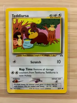 Teddiursa 65/75 Neo Discovery Vintage Pokemon Card NM-Mint - Image 1
