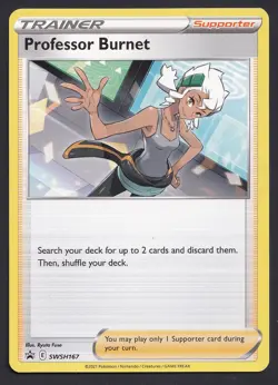 Professor Burnett SWSH167 Regular Black Star Promo Pokemon Card NM - Image 1