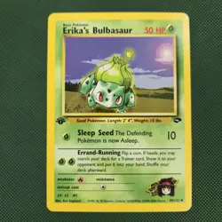 LP 1st Edition Erika’s Bulbasaur 39/132 2000 Nintendo Gym Challenge Pokemon Card - Image 1