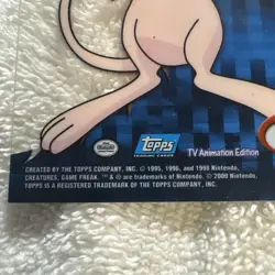 2000 Topps Pokemon TV Animation Clear Cards #PC7 MEW - Image 3