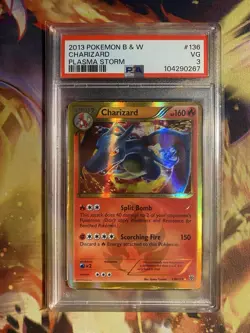 Charizard 136/135 BW Plasma Storm 2012 Secret Rare Holo Pokemon Card PSA 3 - Image 1