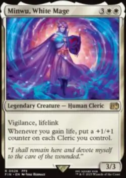 Minwu, White Mage Final Fantasy (FIN) 26 MTG Foil NM - Image 1