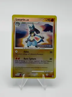 Lucario 6/130 Diamond and Pearl Stamped Reverse Holo Pokemon TCG LP - Image 1