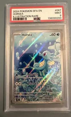 Pokemon TCG Horsea 067/064 Shrouded Fable Holo Illustration Rare PSA 9 - Image 1