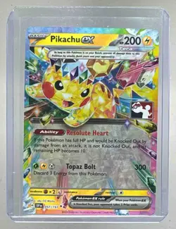 Pikachu ex 2024 Pokemon Scarlet Violet Surging Sparks #57 Tournament Promo - Image 1