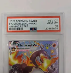 Pokemon Shining Fates Charizard Vmax SV107/SV122 Secret Shiny Holo Foil PSA 10 - Image 3
