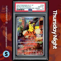 2023 POKEMON SV PROMO JP DETECTIVE PIKACHU RETURNS #098 DETECTIVE PIKACHU PSA 10 - Image 1