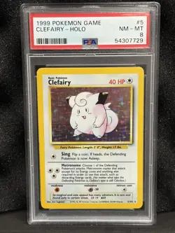 Pokemon PSA 8 NM-MT Base Set Holo Clefairy 5/102 - Image 1