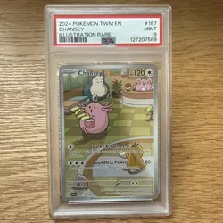 Chansey Twilight Masquerade #187/167 Illustration Rare Pokemon PSA 9 MINT 2024 - Image 1