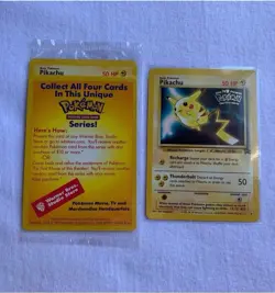 1x (Sealed) Pikachu Pokemon WB Gold Stamped #4 1999 First Movie Black Star Promo - Image 1