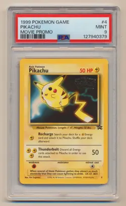 PSA 9 Pokemon 1999 Movie Black Star Promo Stamped Pikachu #4 MINT Condition!! - Image 1