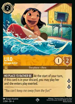 Disney Lorcana Azurite Sea #2 Lilo - Escape Artist - Image 2