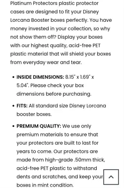 Disney Lorcana Platinum Protectors Case For Booster Box - Image 3