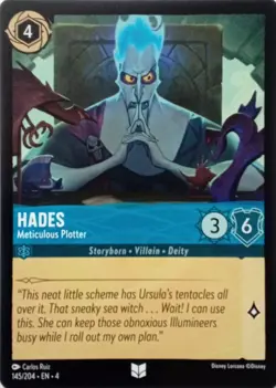 145/204 HADES METICULOUS PLOTTER URSULAS RETURN UNCOMMON DISNEY LORCANA CARD - Image 1