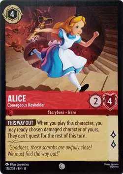 127/204 ALICE COURAGEOUS KEYHOLDER EN8 COMMON DISNEY LORCANA CARD - Image 1