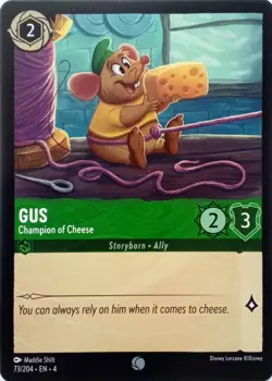 73/204 GUS CHAMPION OF CHEESE URSULAS RETURN COMMON DISNEY LORCANA CARD - Image 1