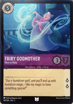 40/204 FAIRY GODMOTHER HERE TO HELP FLOODBORN FOIL UNCOMMON DISNEY LORCANA CARD - Image 1