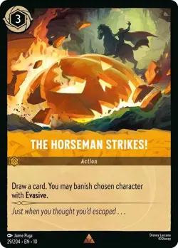 Disney Lorcana TCG Whispers in the Well The Horseman Strikes! 29/204 Rare - Image 1