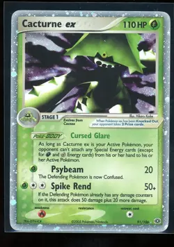 2005 Emerald Pokemon Cacturne EX Holo Card 91/106 NM Condition - Image 1