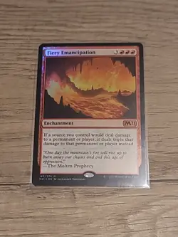 FOIL FIERY EMANCIPATION Core Set 2021 M21 Magic MTG NM Mythic Rare - Image 1
