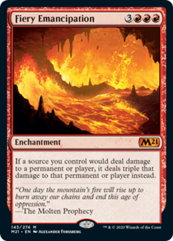 Fiery Emancipation FOIL Core Set 2021 / M21 NM Red Mythic Rare MTG - Image 1