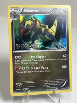 CREASED Haxorus 16/20 Dragon Vault Blister Exclusives AUTHENTIC Pokemon Card - Image 1