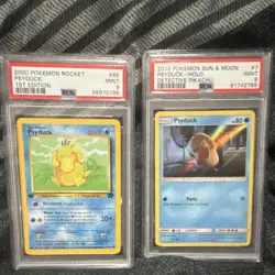 Pokemon PSA Graded Psyduck Card Lot Rocket 1st Edition & Detective Pikachu Holo - Image 1