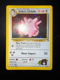 Erika's Clefable Gym Heroes 3/132 Rare Holo MP - ungraded Pokemon Card - Image 1