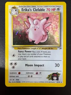 Erika's Clefable Gym Heroes 3/132 Rare Holo MP - ungraded Pokemon Card - Image 2