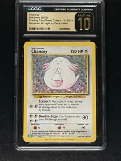 Chansey 015/034 Classic Collection Holo Pokemon Card TCG CGC Pristine 10 - Image 1
