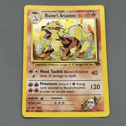 Pokemon TCG Gym Challenge Blaine's Arcanine Holo Rare Card 1/132 - Image 1