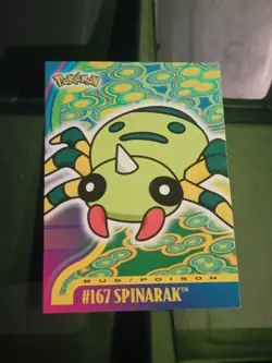Pokemon Card - Spinarak #167 - Johto Series - Topps Non-Foil Lightly Played - Image 1
