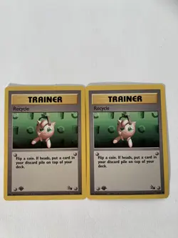 1st Edition Fossil Pokemon Trainer Recycle (x2) Gamber (x3) Lot of 5 Cards - Image 4