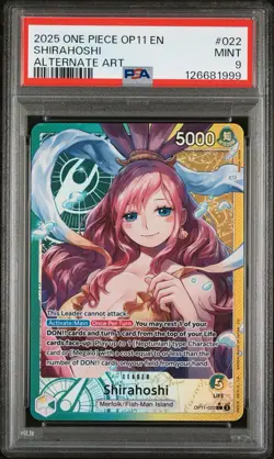 2025 One Piece OP11-022 Shirahoshi Alternate Art Super Rare PSA 9 Mint - Image 1