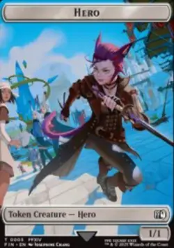 Hero 3 / Knight 10 Final Fantasy Token (FIN) MTG Foil NM - Image 1