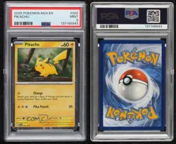 Pikachu Confetti Holo Pokemon McDonald's Collection Match Battle 2024 M24 PSA 9 - Image 3