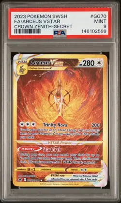 Pokemon TCG Arceus VSTAR Crown Zenith GG70/GG70 Secret Rare PSA 9 - Image 1