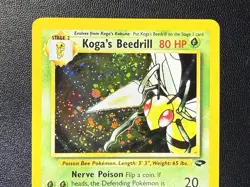 Pokemon TCG Koga's Beedrill Gym Challenge Holo Rare 9/132 Unlimited 💫SWIRL💫 - Image 3