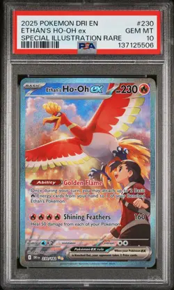 2025 POKEMON DRI EN-DESTINED RIVALS #230 ETHAN'S HO-OH EX PSA 10 - Image 1