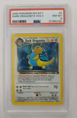 Pokemon Dark Dragonite HOLO Team Rocket 5/82 PSA 8 NM-MT Vintage - Image 2