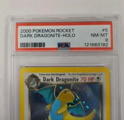 Pokemon Dark Dragonite HOLO Team Rocket 5/82 PSA 8 NM-MT Vintage - Image 3