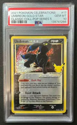 2021 Pokemon SW/SH Celebrations Umbreon #17/17 Classic Collection PSA 10 - Image 1