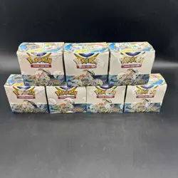 Lot of (7) Pokemon TCG Brilliant Stars Booster Boxes Sealed w/ Plastic Case - Image 1
